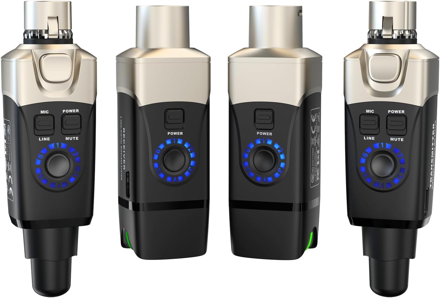 Xvive U3 Wireless Microphone System 2.4GHz Wireless XLR Transmitter and Receiver for Dynamic Microphone, Audio Mixer, PA System (U3 Dual)