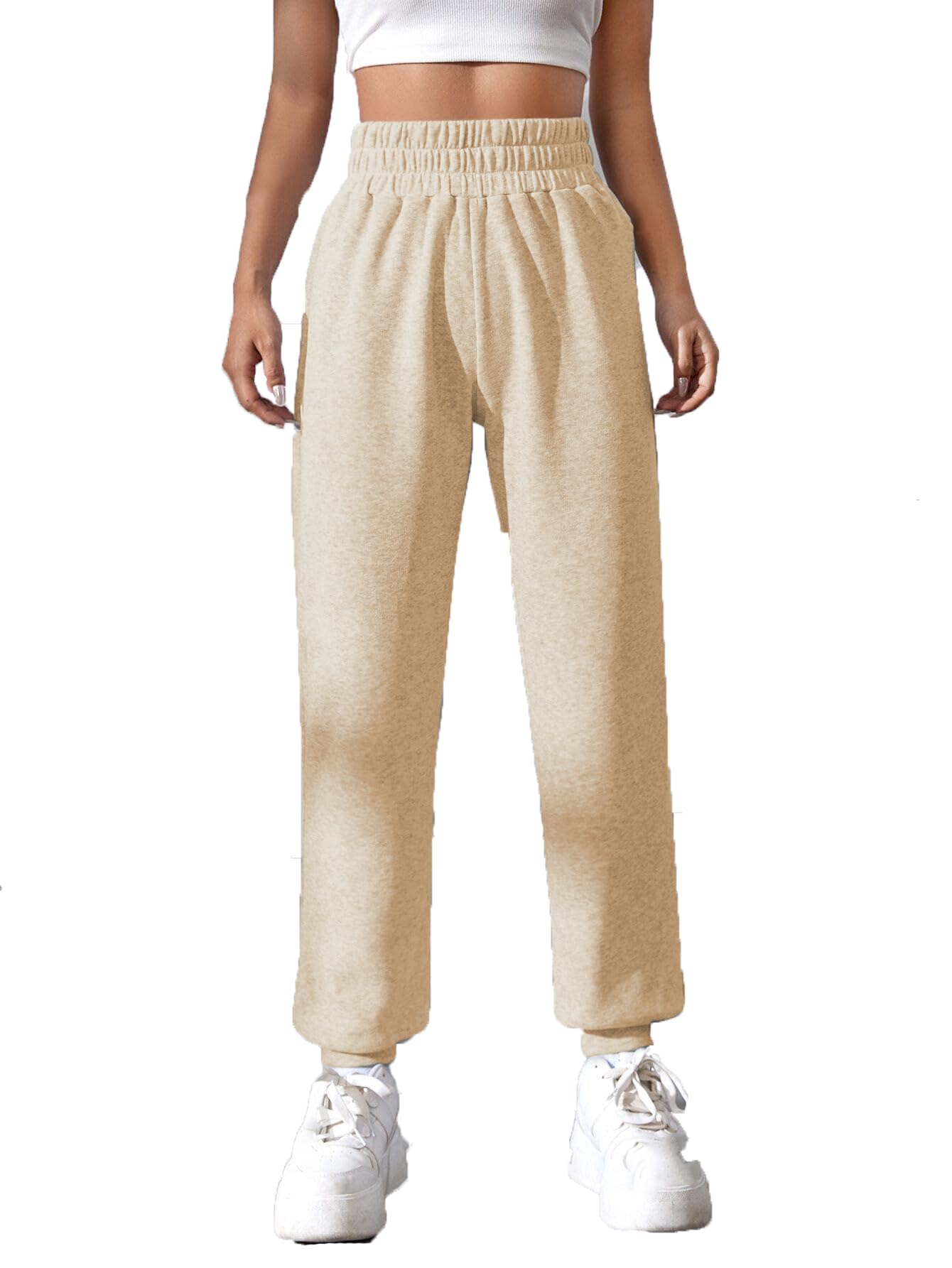 kateclo High Waist Cargo Pants for Women | Loose Fit Workout Joggers | Gym Track Sweat Trousers for Sports & Casual Wear-picture-27