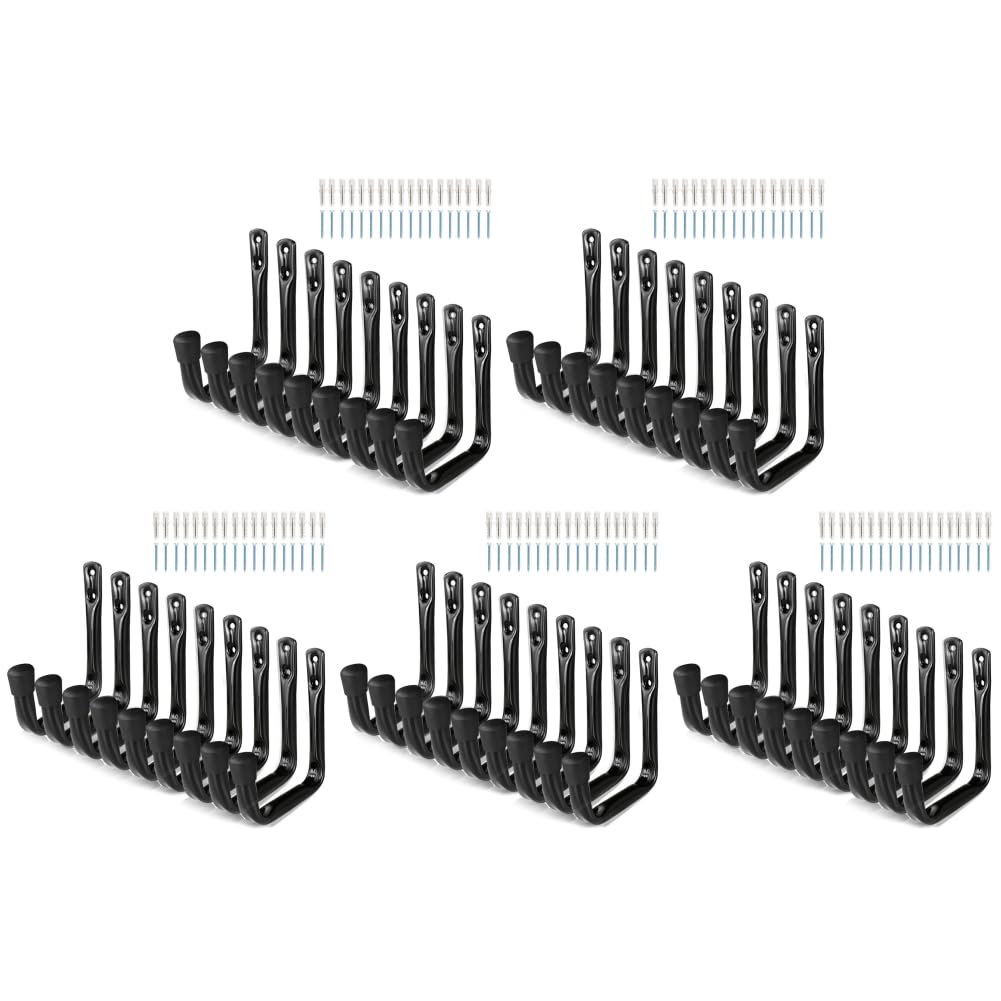 Ganchos de pared resistentes – Juego de 9 ganchos para almacenamiento de garaje, herramientas eléctricas, soporte de pared duradero