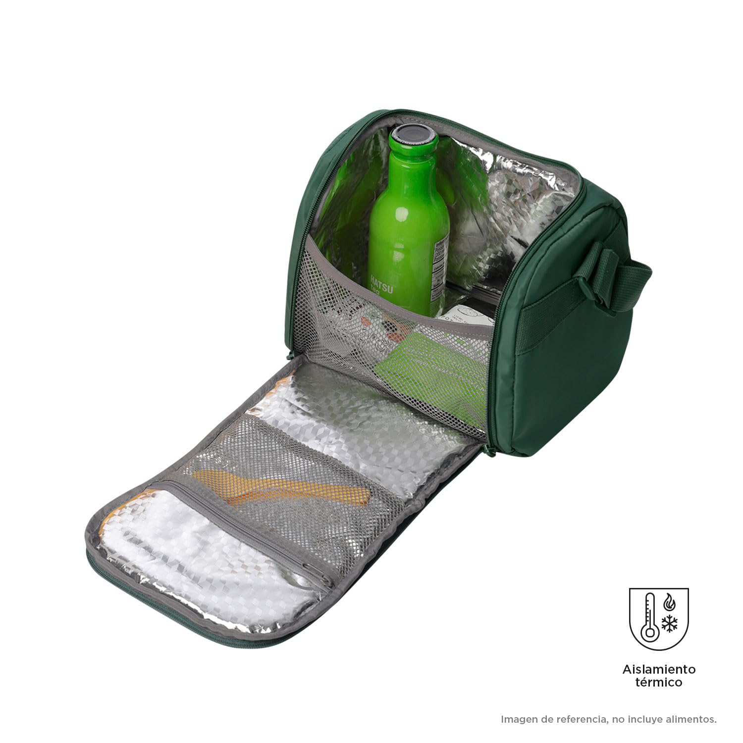TOTTO - Bolsa Térmica Porta Alimentos 9 L, Modelo Tracer 2, Bolsa Comida Trabajo, Apertura 180º, Asa de Mano, Correa Ajustable, Pasador para Mochila con Ruedas, Fácil de Limpiar, Estampado Silver Pine