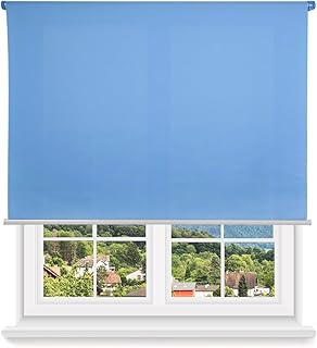HOME MERCURY - Estor Enrollable translúcido Liso (120x180 cm, Azul)