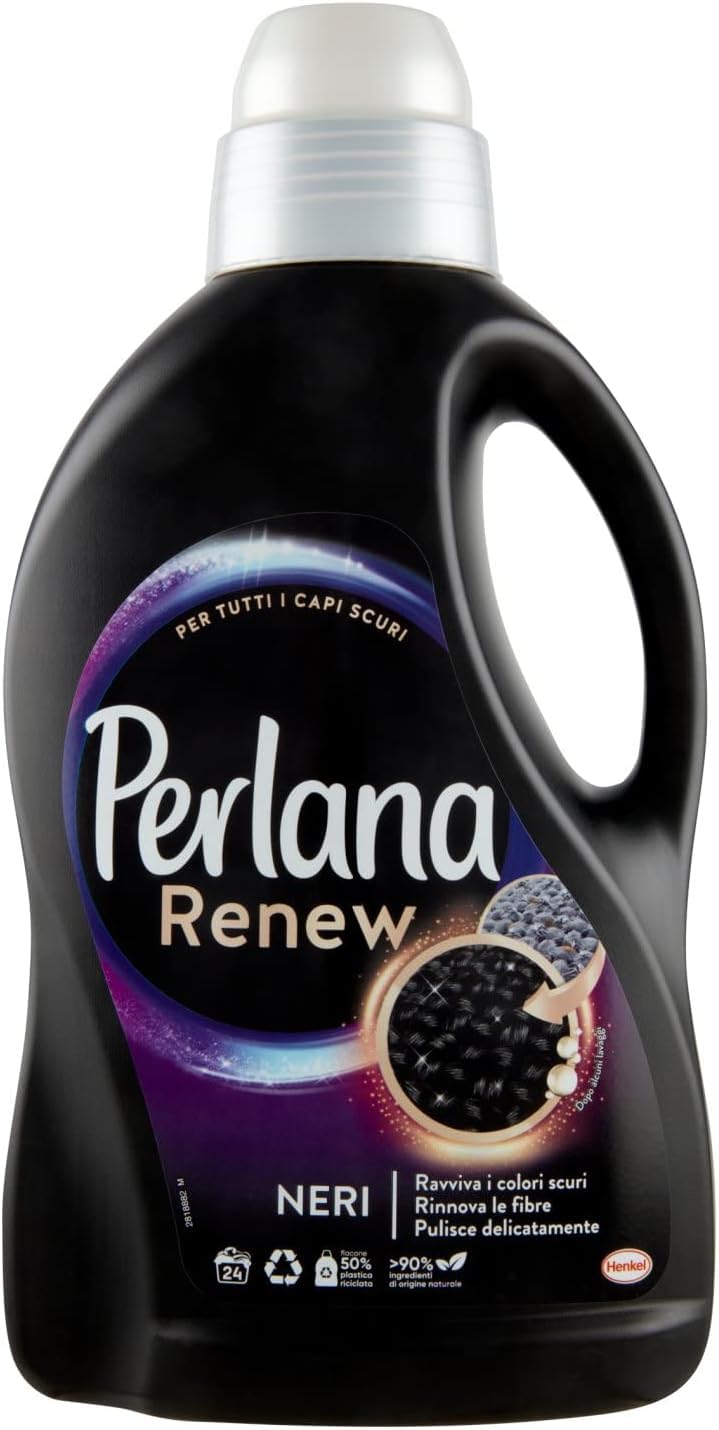 Perlana Renew Lana Black - Detergente para lavadora para ropa negra y oscura, renueva y protege la intensidad del color + Italian Gourmet pelati 400 gr