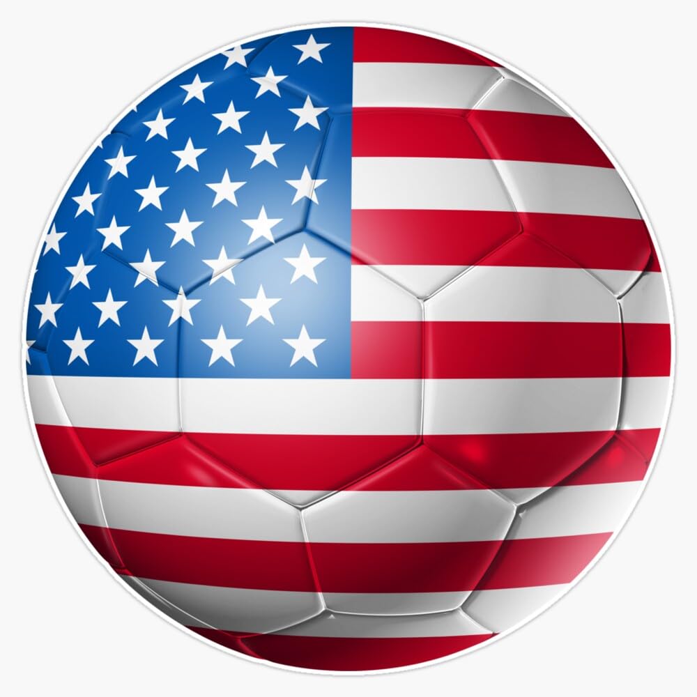 Magnet Usa Football Soccer Football Ball With Usa Flag Ball Magnet Vinyl Decal Sticker 5