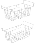 Chest Freezer Bins, Deep Chest Freezer Organizer Basket, Storage Rack Bins Wire Metal Baskets with Hanging Handles 16.5" 2Packs
