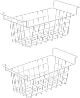 Vista 7 de Cesta organizadora de alambre para almacenamiento de metal, para despensa, grande, para armarios de cocina, despensa, congelador, baño, armarios
