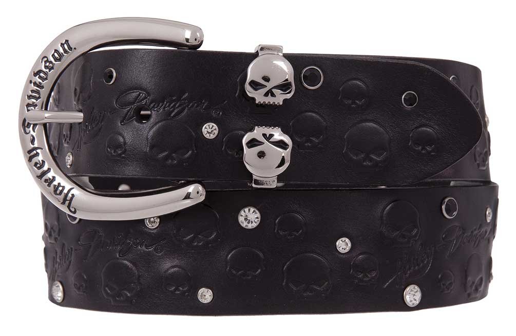 Harley Davidson Womens Stardust Crystal Genuine Leather Belt  display picture 1