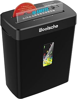 Woolsche Paper Shredder - 10-Sheet Cross Cut with 3.43-Gallon Basket - P-4 Security Level - 3-Mode Design - Shreds CD and ...