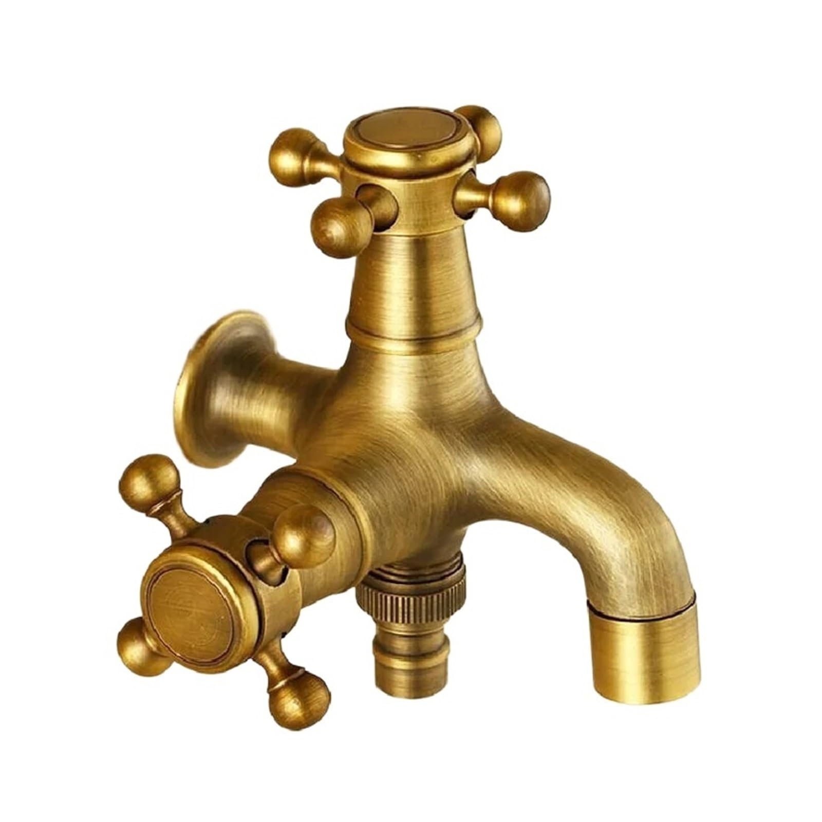 Grifo de jardín largo YT-5169 en latón antiguo para pared de baño y lavadora