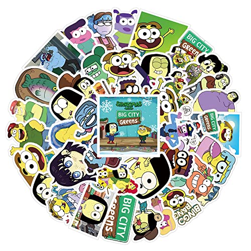 52 Pcs Big City Greens Cute Cartoon Anime Stickers for Water Bottles Laptop Suitcase for Birthday Party Supplies Halloween Decoration Favors