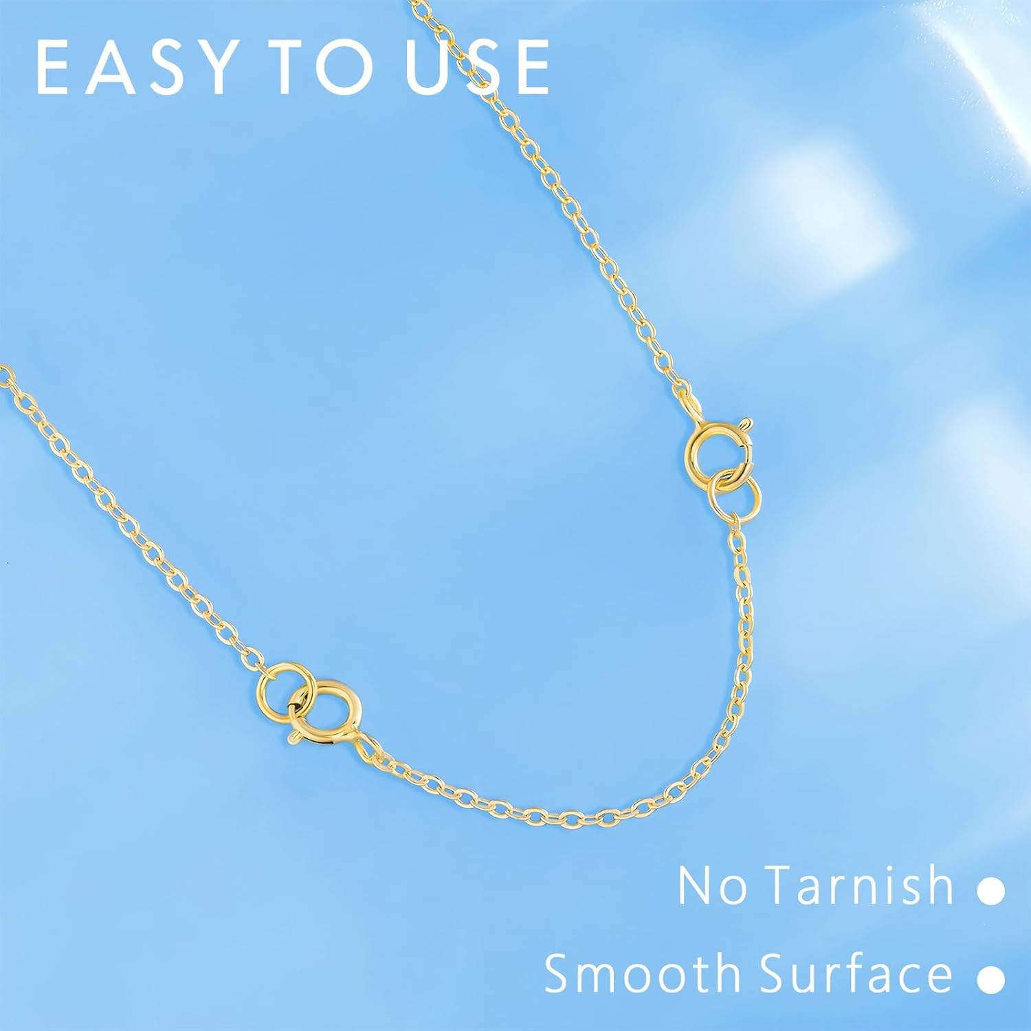 925 Sterling Silver Necklace Extenders Gold Necklace Extender Chain Bracelet Anklet Jewelry Extension for Women, 3 Piece Set (2, 4, 6 Inches) - Image 9