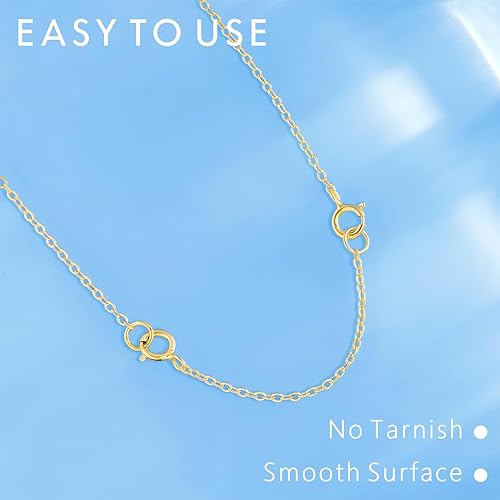 Miniatura 41 de Extensor de collar de plata de ley 925, extensores de cadena de collar para mujer, pulsera de cadena, extensión de joyería para collares, juego de 3