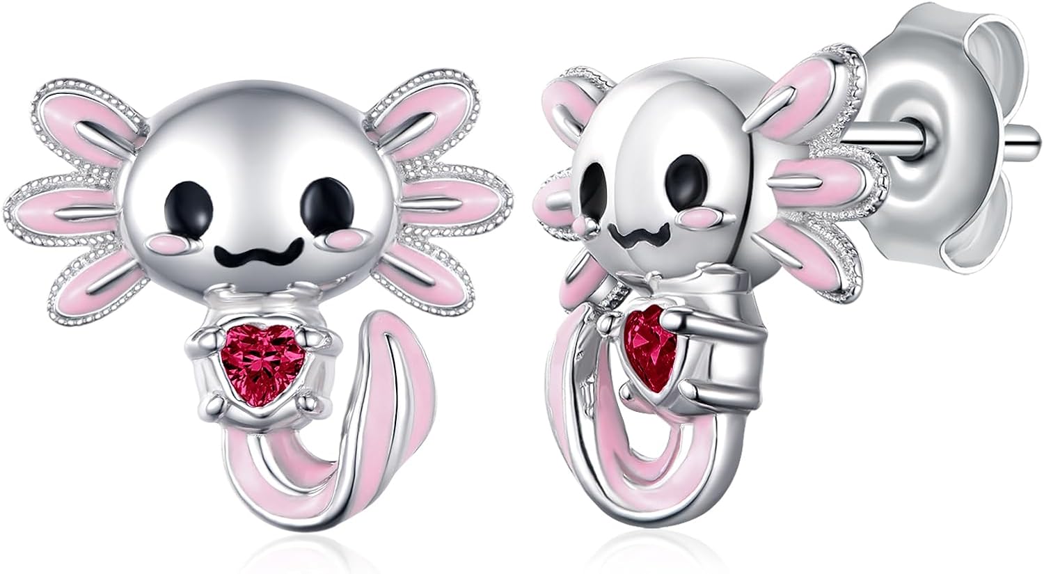 Axolotl Stud Earrings 925 Sterling Silver Axolotl Stud Cute Animal Jewelry Gift for Women Girl Daughter