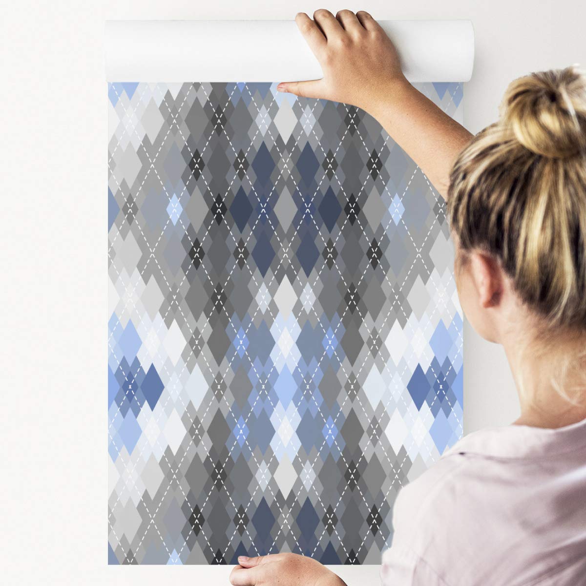 Muralo Papel Pintado en TNT Geométrico Motivo Abstracto 3D - 1000x53 cm | Fotomural fotográfico de alta definición, en tejido no tejido o autoadhesivo, colocación fácil, decoración moderna para el