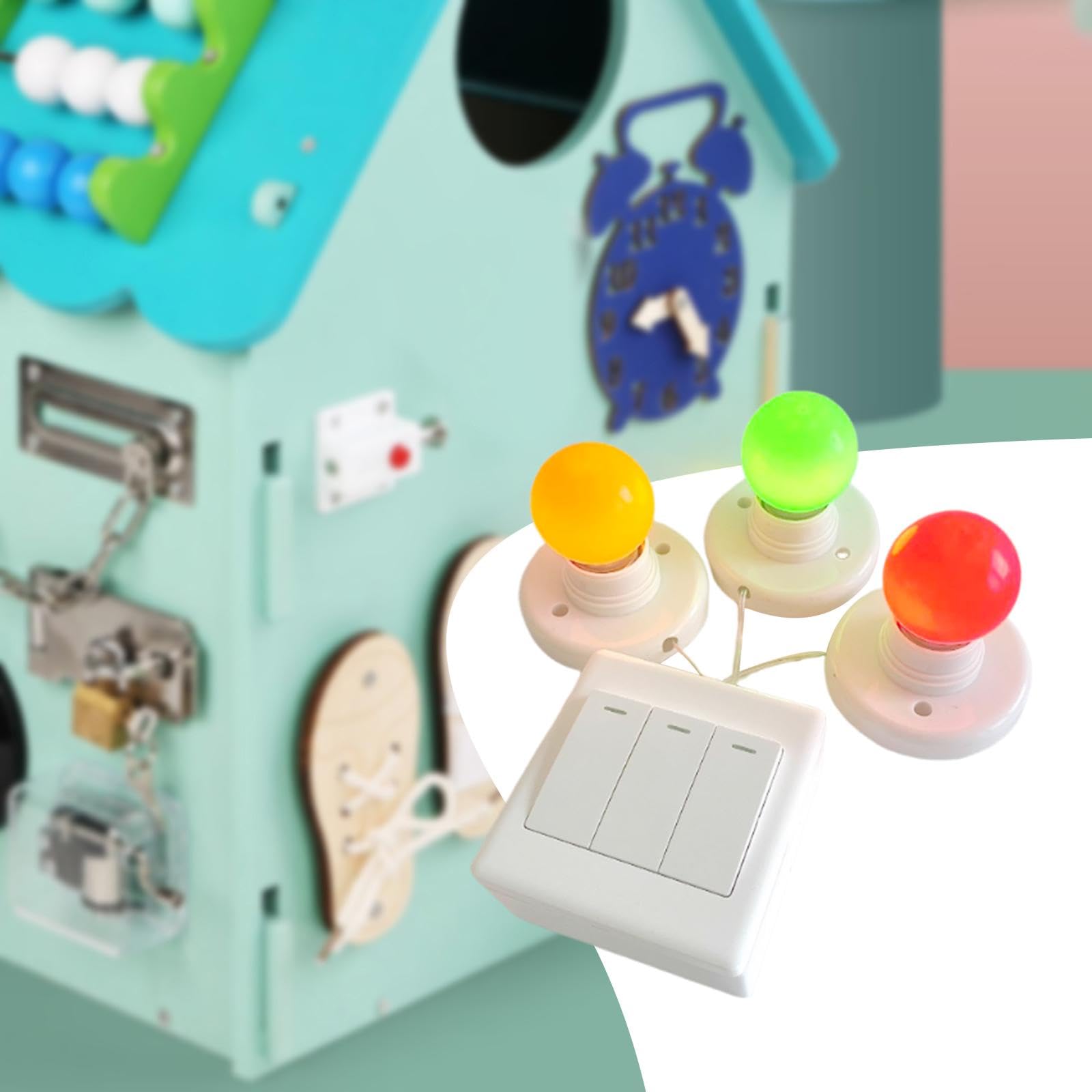 Tablero de Actividades con Piezas de Juguete Educativo Temprano, Tablero Sensorial con Piezas de Luz para Niños (para Viajes)