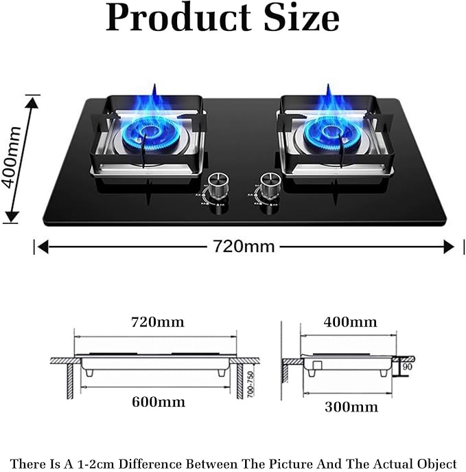 Estufa de Gas 72 cm, 2 Puestos, 5.2 KW, Encendido Electrónico, Protección de Apagado miniatura 2