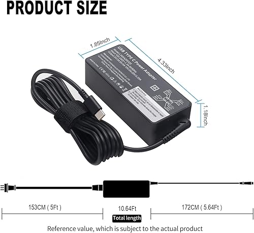 Miniatura 2 de Cargador USB tipo C de 65 W 45 W para Lenovo Chromebook C330 S330 100e 300e 500e, Yoga E14 T14 L14 L15 T14s T15 Gen 1 2 3 ThinkPad T470 T480 T490