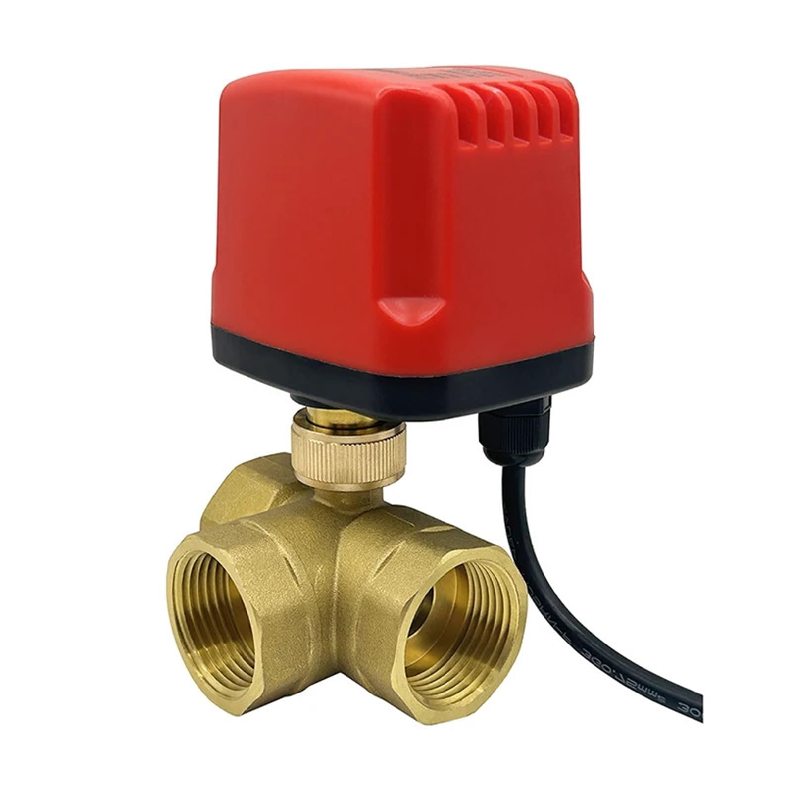 Tjuhgfedcq 2 Dn15-Dn50 3 Way Ip65 Motorized Ball Valve 3-Wire -Control Brass Electric Actuators 20V 12V 4V 1Pcs(2",L Type_24vdc_cr02)