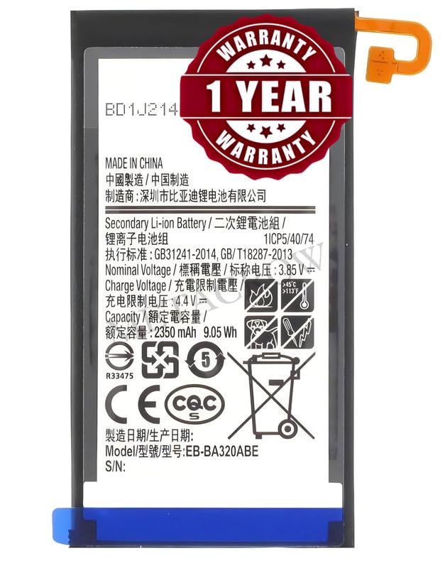 Image of Original EB-BA320ABE Battery Compatible for Samsung Galaxy A3 (2017) (SM-A320F) - (2350mAh) - 1 Year Warranty JK1