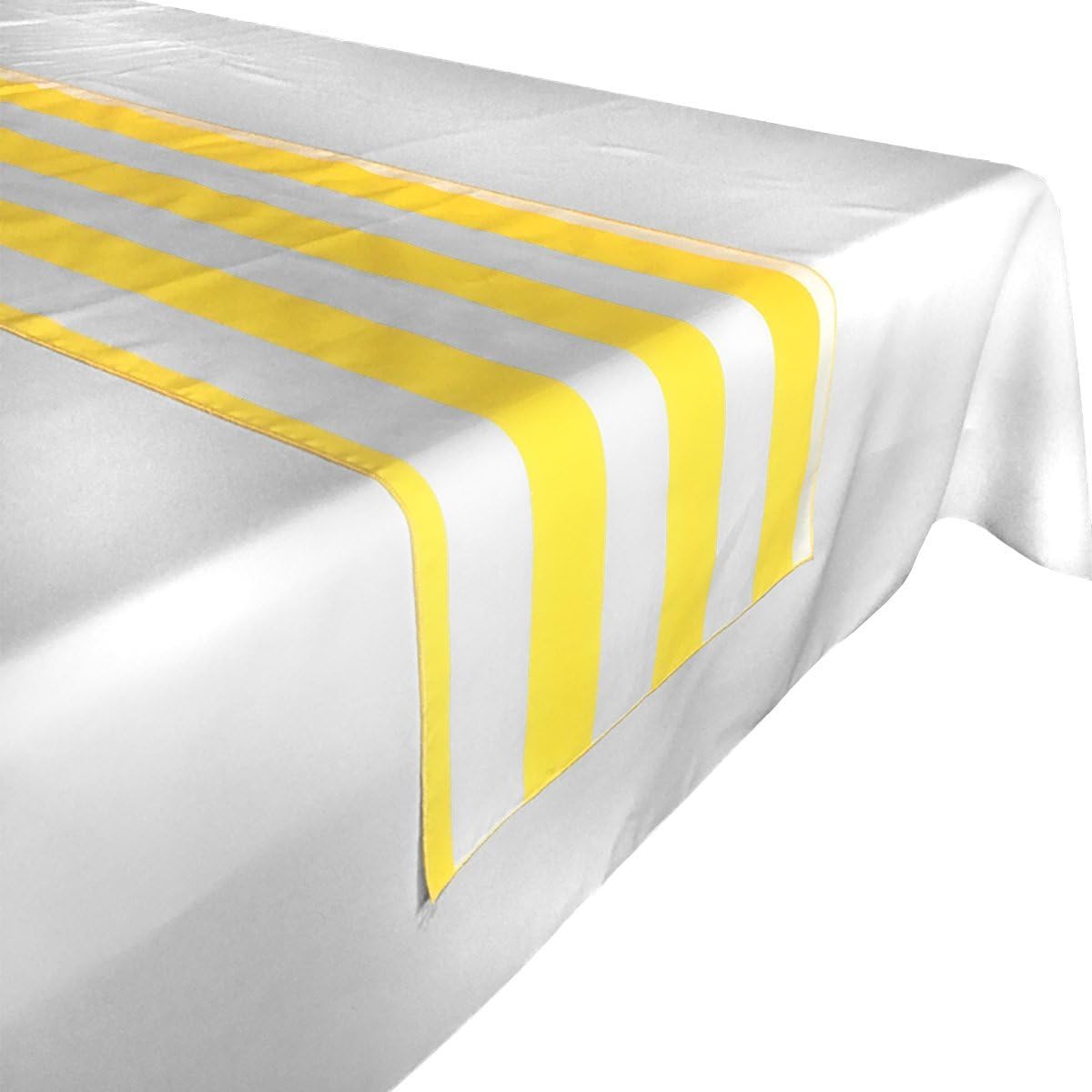 lovemyfabric Poly Cotton 2 Inch Striped Table Runner for Wedding/Bridal Shower Birthdays Home Decor and Special Events. (14"X96", Red and White)