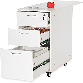 Kangaroo Furniture Adelaide Storage Unit - Sewing Storage Cabinet with Soft-Close Drawers, Thread Spool Holder & Notions Tray - Gray