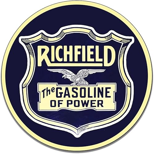 Miniatura 394 de Brotherhood Letrero de gas vintage de reproducción de letreros de metal vintage, letrero redondo de metal para garaje y hogar, 8 pulgadas de Nourse