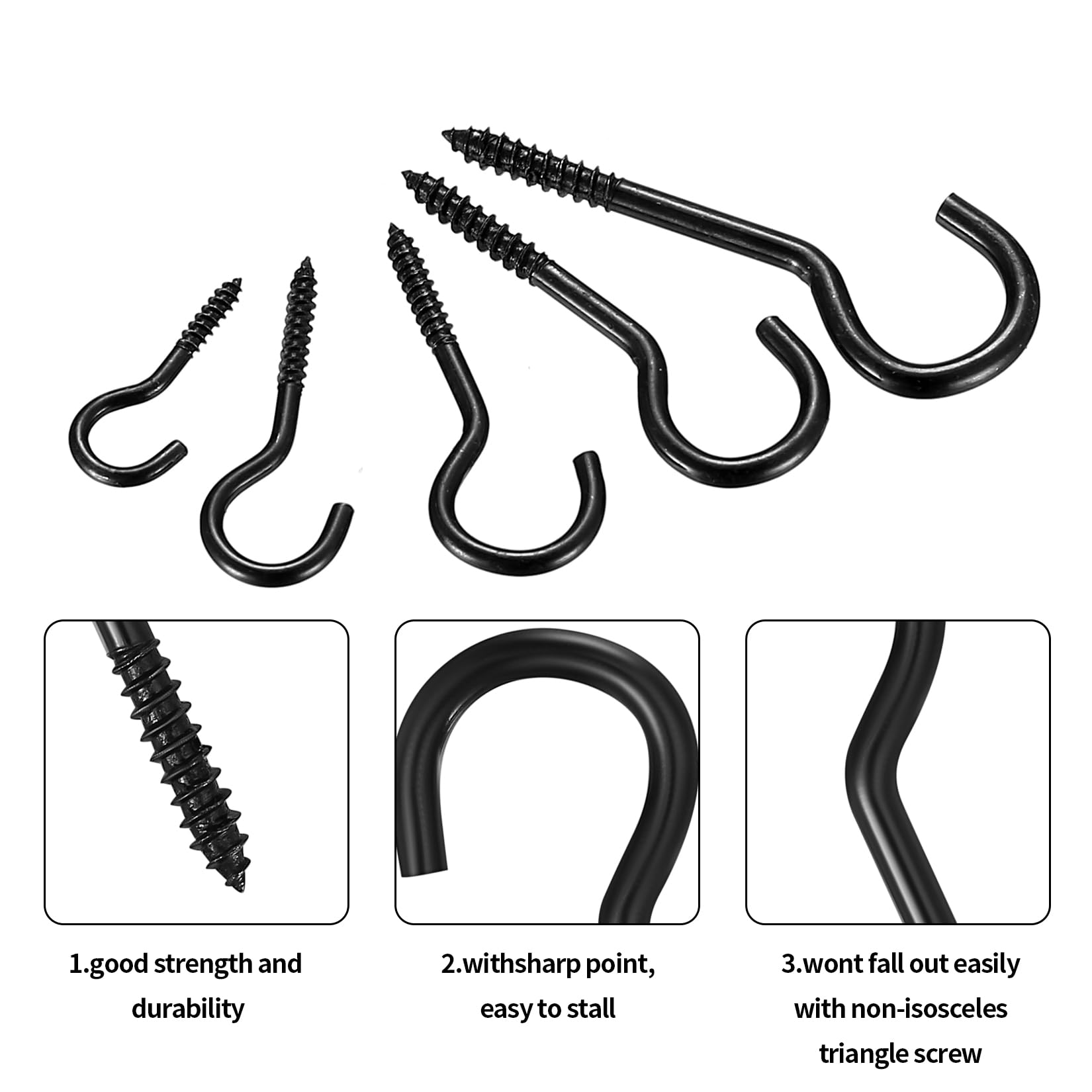 SZSLMY 115 Pcs Screw Hooks, Ceiling Hooks Screw, Cup Hooks - Image 3
