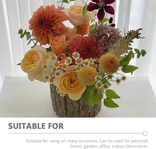 Miniatura 9 de 2 cubos de flores de corteza para plantas, macetas pequeñas para plantas, macetas de barril de madera al aire libre, cubo de madera, macetas de