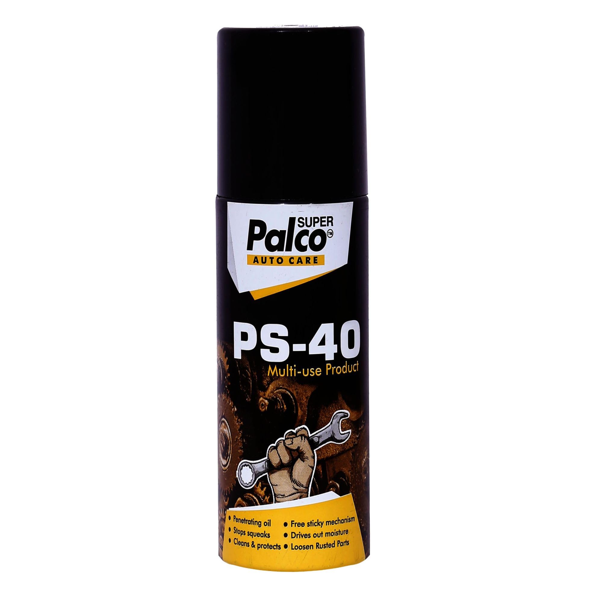 PALCO Auto Care PS-40 Multi Use Penetrating Oil 400ml (Pack of 1) Rust Remover Spray, Chain Lubricant for Bike, Loosens Rusted Parts Chain Cleaner, Silicone Spray for Jammed Nut Hinge Frozen Parts