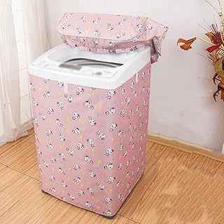 WFSH Domowa wodoodporna pokrywa pralki ładowana od góry, automatyczna ochrona przeciwsłoneczna suszarka do prania wodoodporna osłona - srebrny kreskówka zwierzę drukowane 4rozmiary (kolor: B, rozmiar: XL)