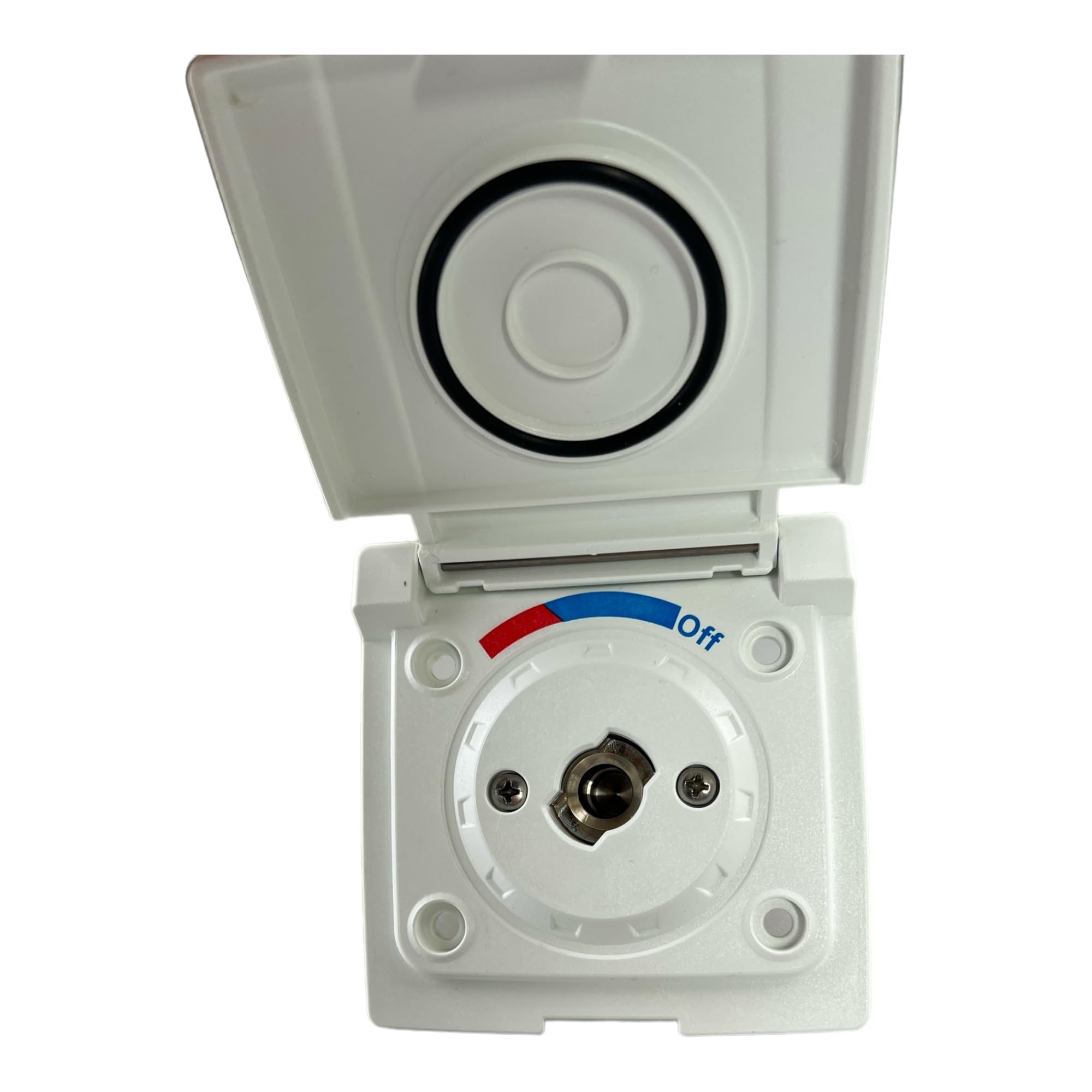 Doccia esterna per camper, roulotte, caravan, barca, colore bianco, con tubo da 1,5 m, controllo freddo e caldo