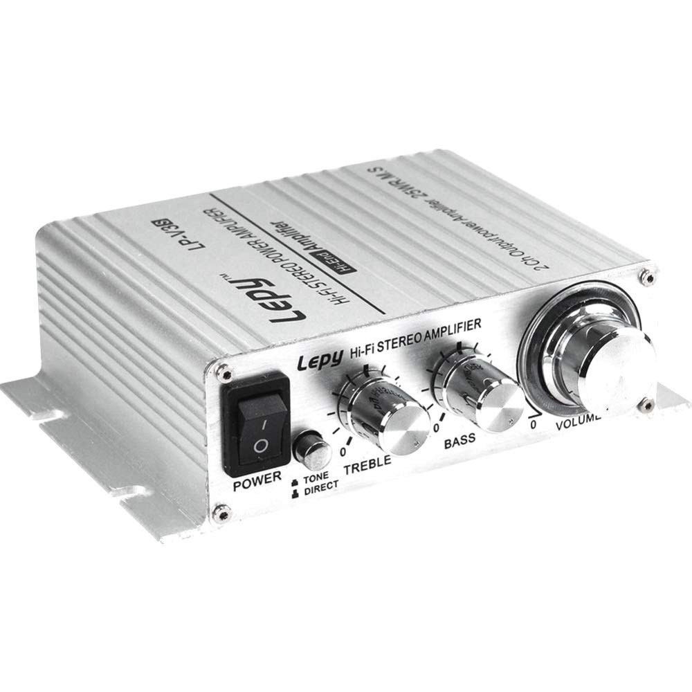 ETbotu V3 Digital Hi-Fi Stereo Audio Power Amplifier 12V 25W For iPhone PC/Car MP3 Silver Lepy