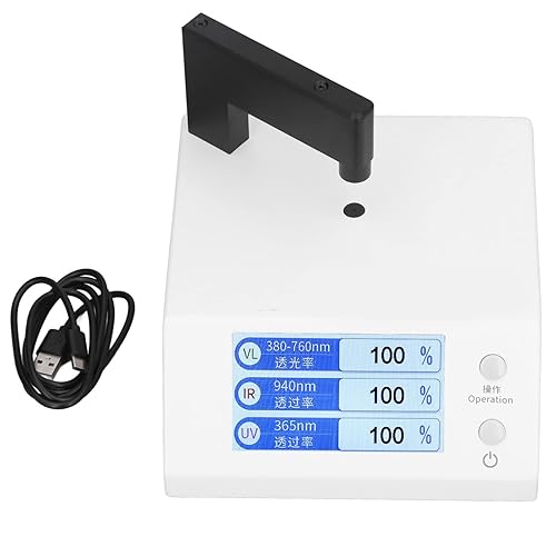 Miniatura 6 de Probador de transmitancia de luz, espectrómetro portátil de ajuste inglés chino 0.1% Resolución infrarroja UV visible luz para equipos ópticos de