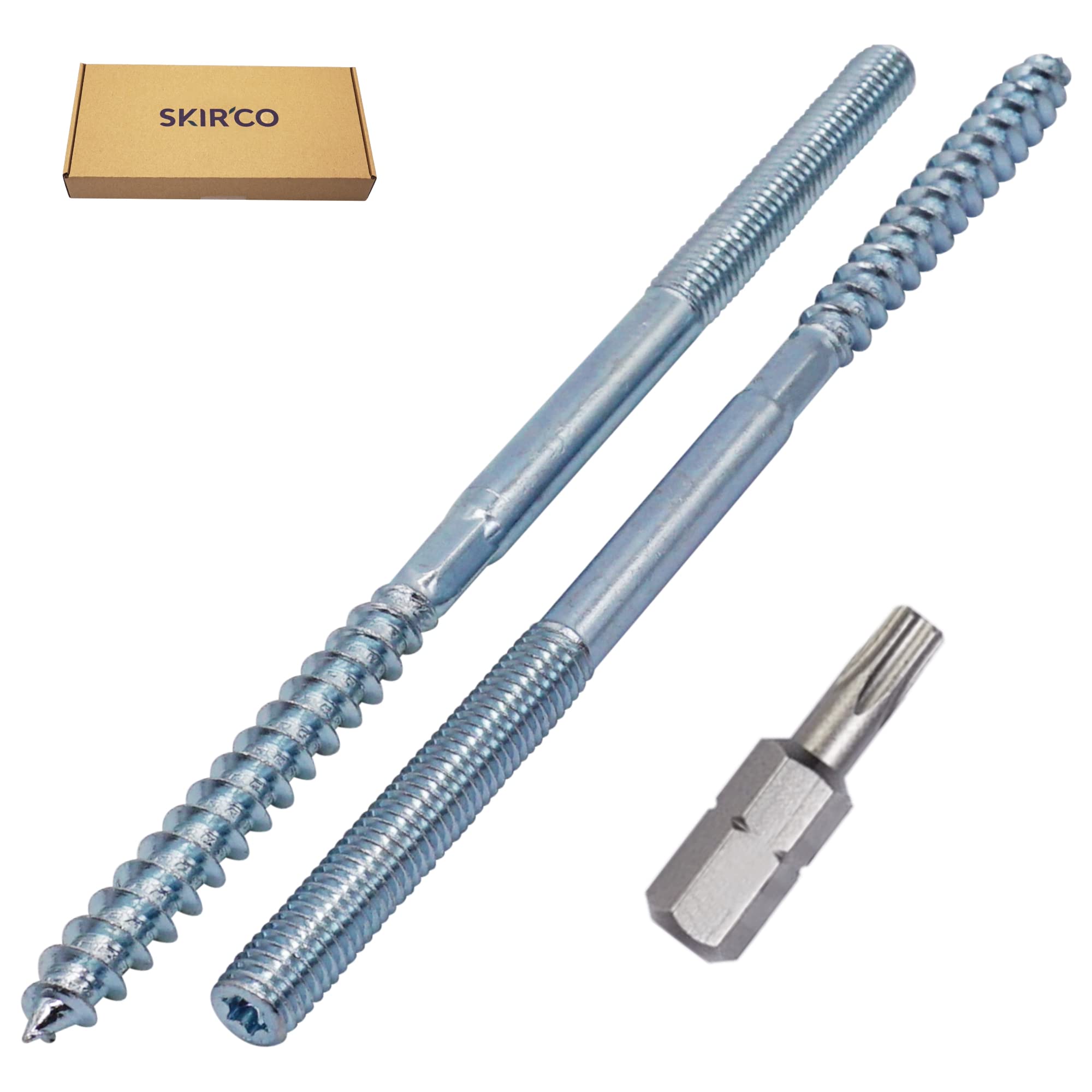 SKIR'CO (35 pcs) Hanger Bolts M8 x 180 mm, Double Ended Thread Dowel Screws, Double Headed Bolts - Image 2