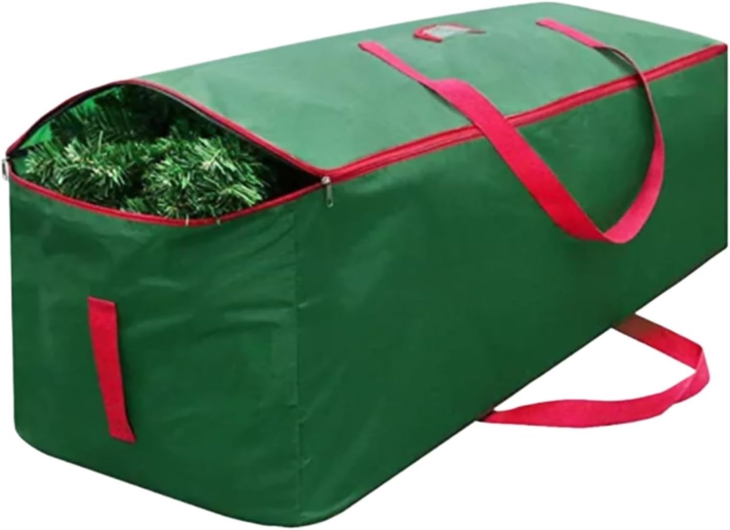 Tree Bag Christmas Tree Storage Bag with Handle Double Zipper Portable Green Christmas Storage