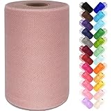 Tulle Fabric Rolls 6 Inch by 100 Yards (300 ft) Tulle Ribbon Netting Spool for Tutu Skirt Wedding Ba