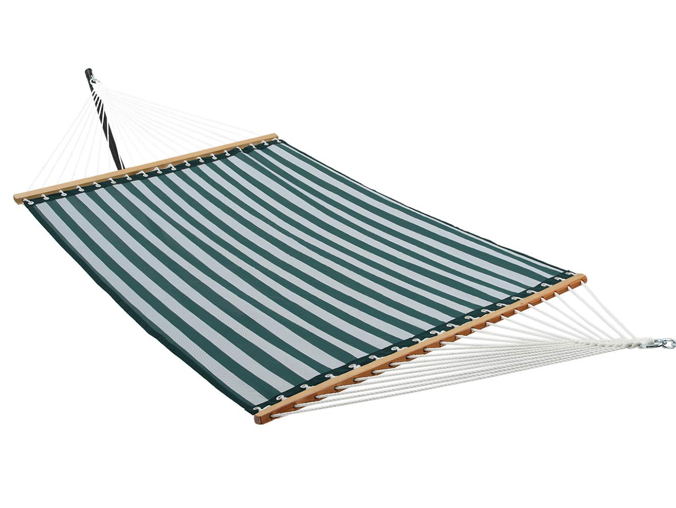 Patio Watcher 14 FT Quick Dry Hammock with Double Size Solid Wood Spreader Bar Outdoor Patio Yard Poolside Beach Hammock with Chains, Waterproof and UV Resistance, 2 Person 450 Pound Capacity