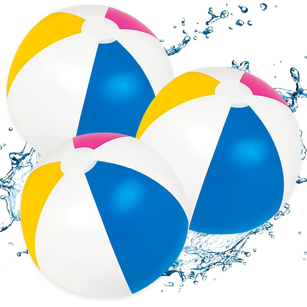 KedidO 3 Piezas Pelota de Playa, Bola de Playa - Diámetro 40CM, para Juguetes Hinchables de Piscina, Juegos Acuáticos de Verano para Niños, Artículos para Fiestas de Natación