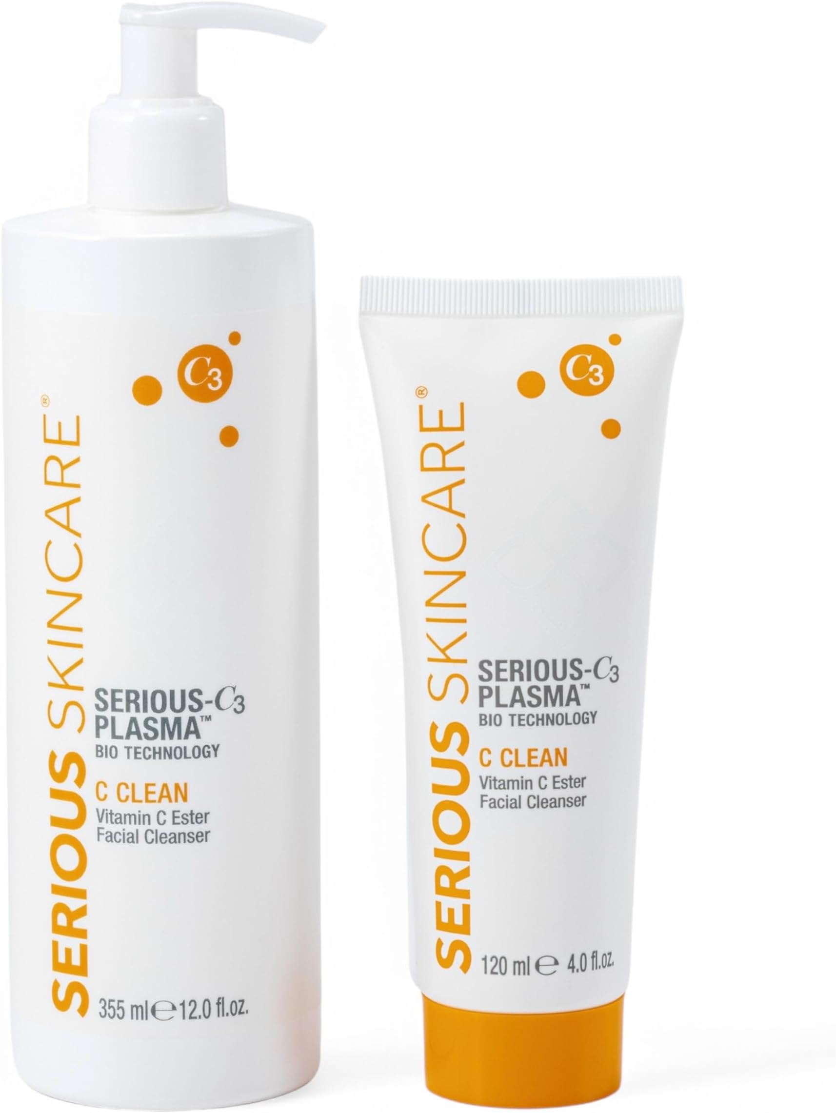 Serious-C3 Plasma Vitamin C Facial Cleanser – C Clean - 12 oz. and 4 oz.
