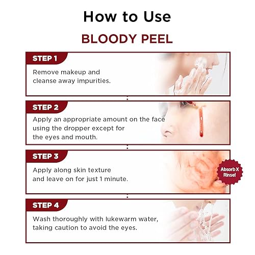Miniatura 4 de SKIN1004 Bloody Peel 1.01 fl oz, 1.0 fl oz AHA 17% Solución de peeling, elimina un efecto de exfoliación dramático con cuidado especial en el hogar