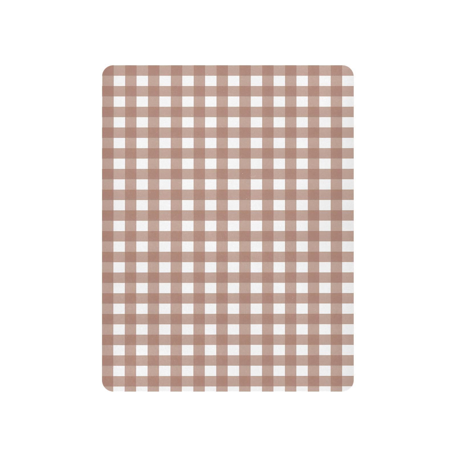 Baby Crib Sheets for Boys Girls Gingham Brown Checkered Plaid Fitted Playard Sheet Soft Baby Sheet for Standard Crib and Toddler Mattress M