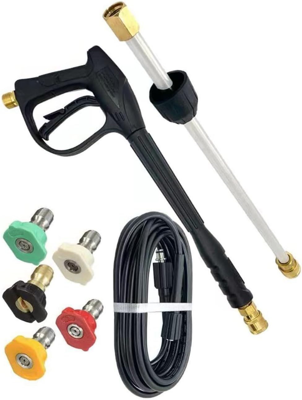 Brass Construction Car Wash Nozzle Tool 4 Sprayed Patterns Ergonomic Handle Suitable for Garden Washing Outdoor Use Multiple Angled Sprayed Wash