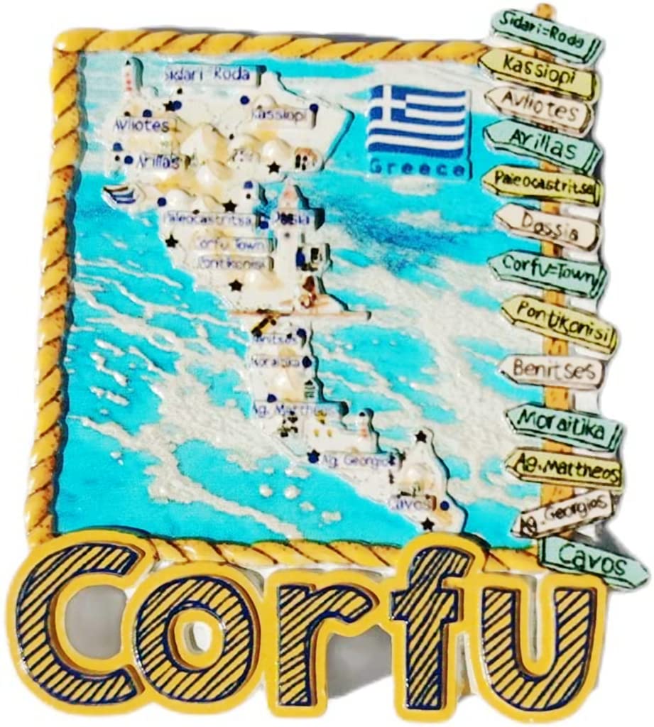 Altko Corfu Greece Corfu Magnet Fridge Refrigerator Magnet Decoration Sticker Souvenir Resin Crafts Kitchen Whiteboard