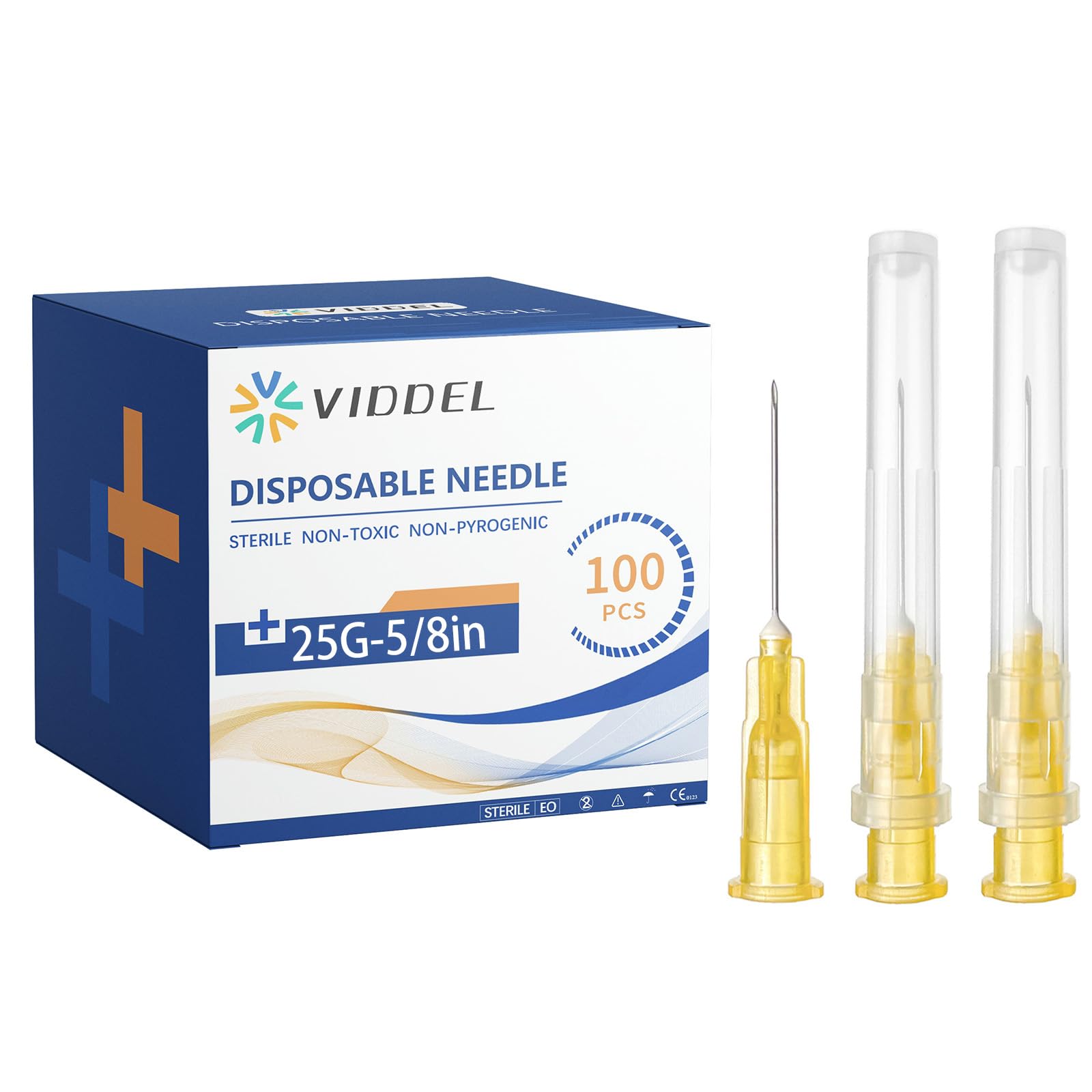 100 Pack 25 G 5/8 inch Needle for Science Laboratory, Refilling Liquid, Inks, Individually Packaged