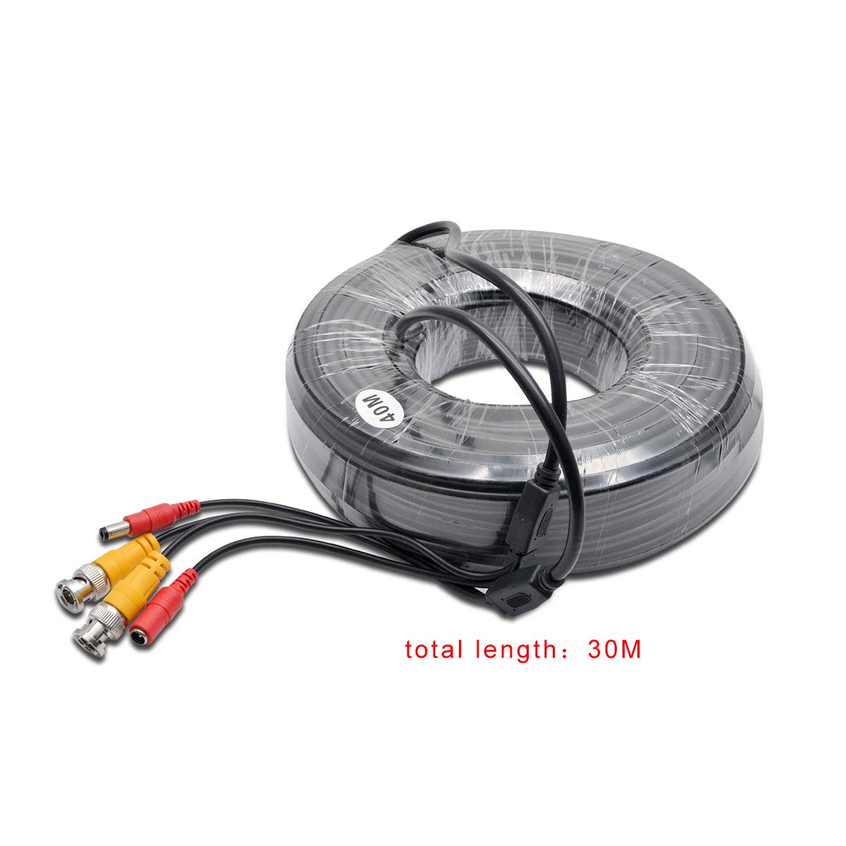 Baceyong 30M Kabel zasilający BNC Kabel przedłużający DC RCA do zestawu bezpieczeństwa CCTV Camera DVR