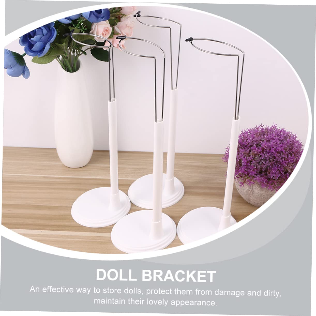 CIYODO Doll Rack Support Bracket Plastic Doll Holder Sturdy Base Easy to Assemble