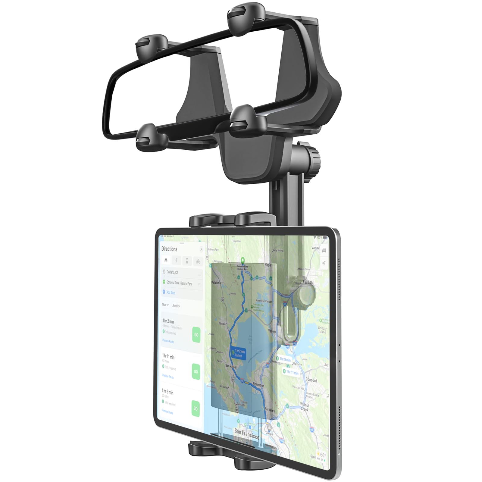 Supporto Tablet Per Specchietto Retrovisore LYFPOOM - Regolabile 360&deg; Per IPad E Smartphone 4-12.9"