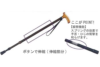 Amazon.co.jp: ささえ ウォーク 緩衝機能付2段伸縮ステッキ