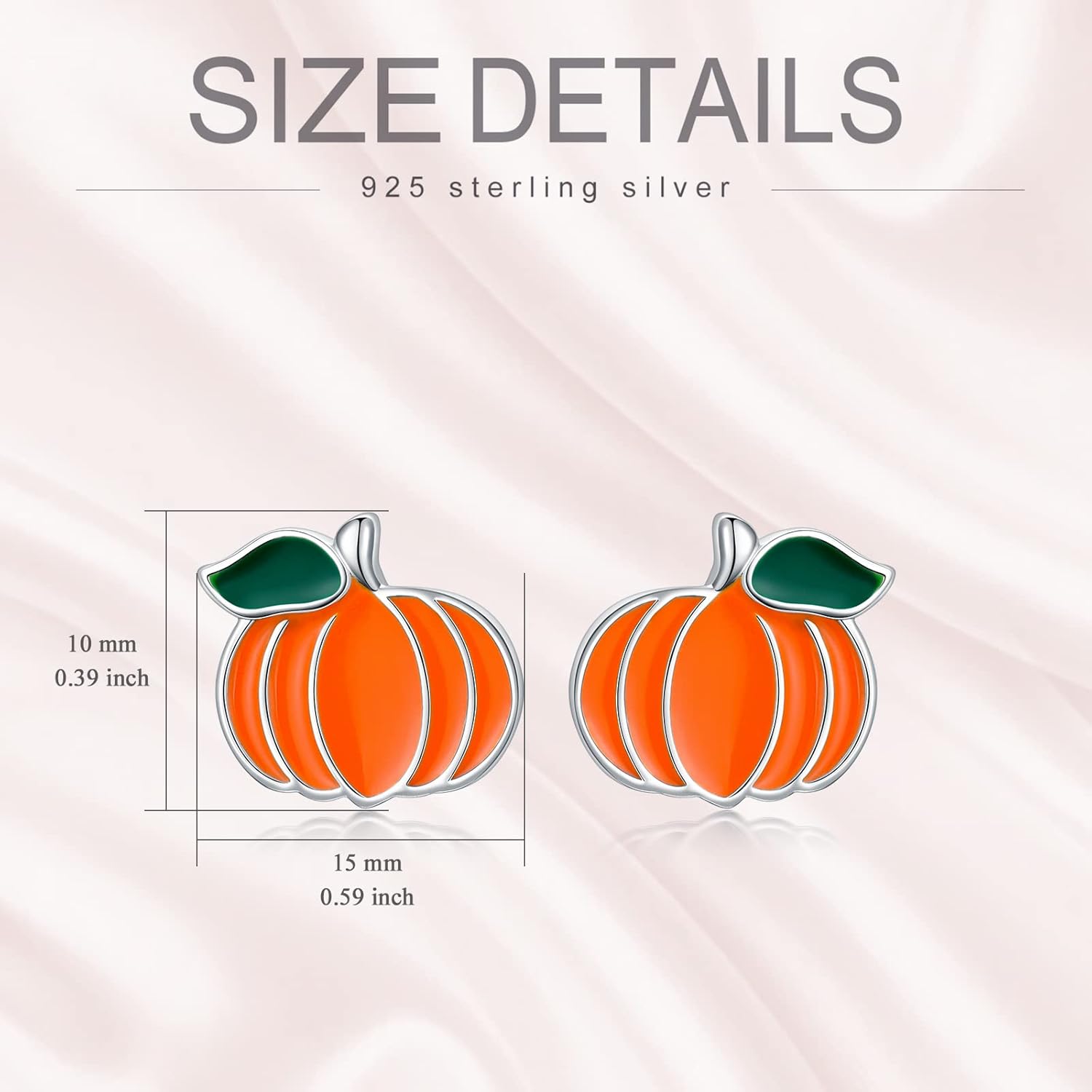 Little Pumpkin Earrings for Women 925 Sterling Silver Thanksgiving Gift for Her Pumpkin Stud Earring Hypoallergenic