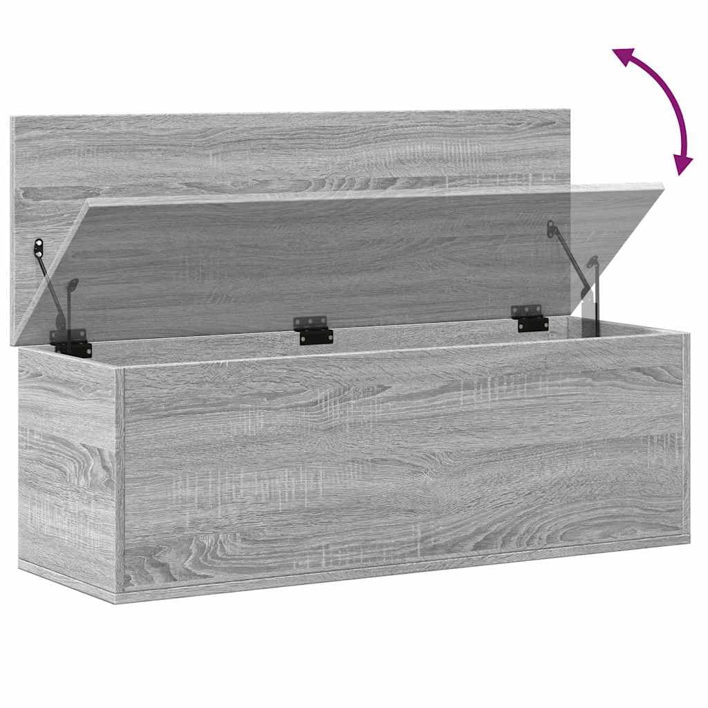 Caja de almacenamiento gris Sonoma 102 x 35 x 35 cm, material de madera, organizador de almacenamiento para estantería, ropa, armario