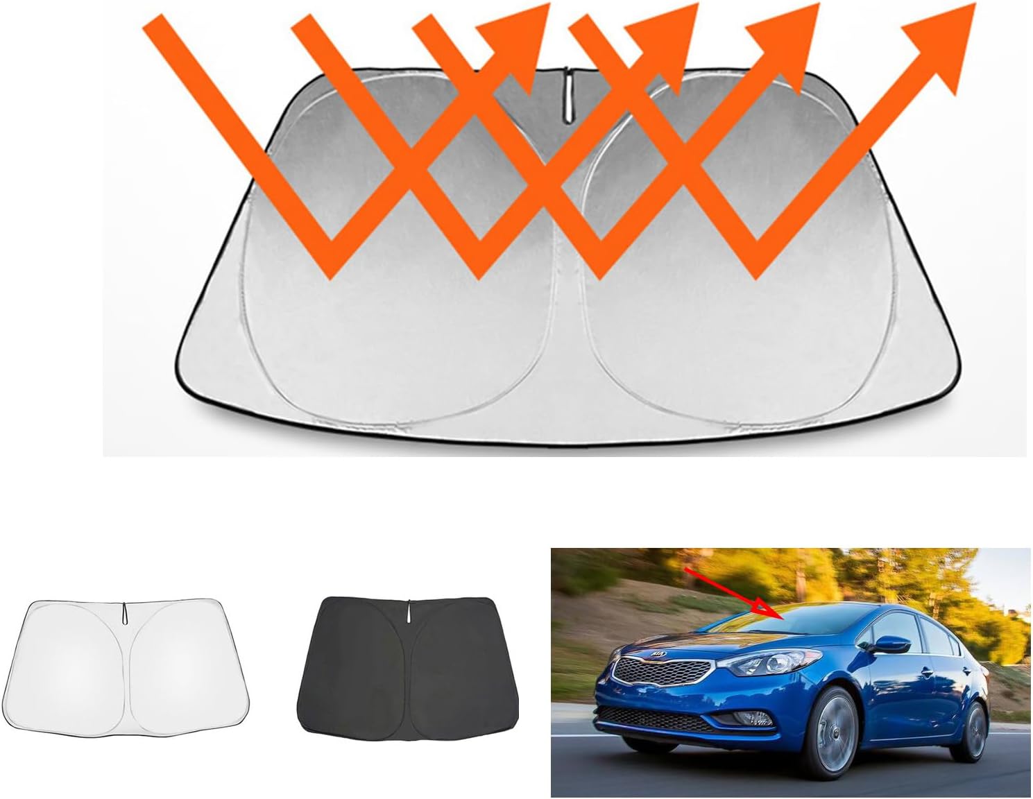 Windshield Sun Shade Kia Forte 2014 2015 2016 2017 2018 Accessories Window Shade Sun